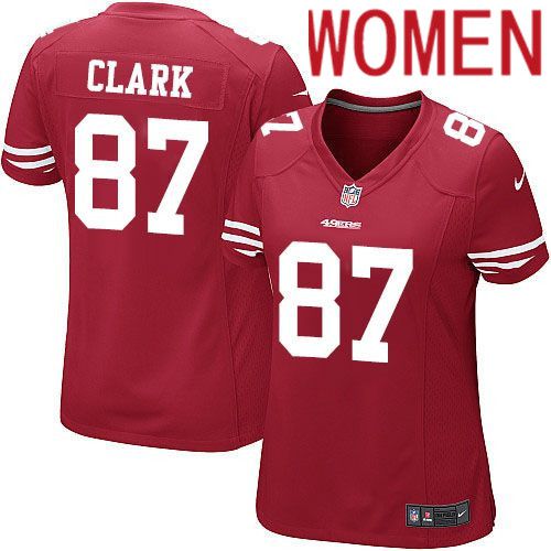 Women San Francisco 49ers 87 Dwight Clark Nike Scarlet Game Player NFL Jersey